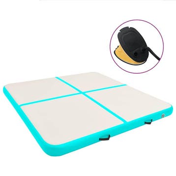 vidaXL Gymnastiekmat met pomp opblaasbaar 200x200x10 cm PVC, Verzenden