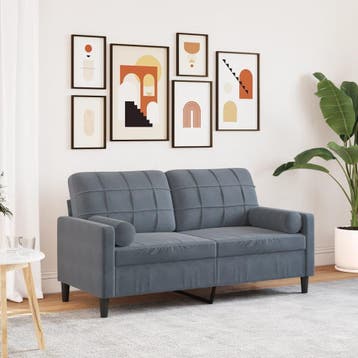 vidaXL Tweezitsbank / zetel met sierkussens 140 cm fluweel, Verzenden