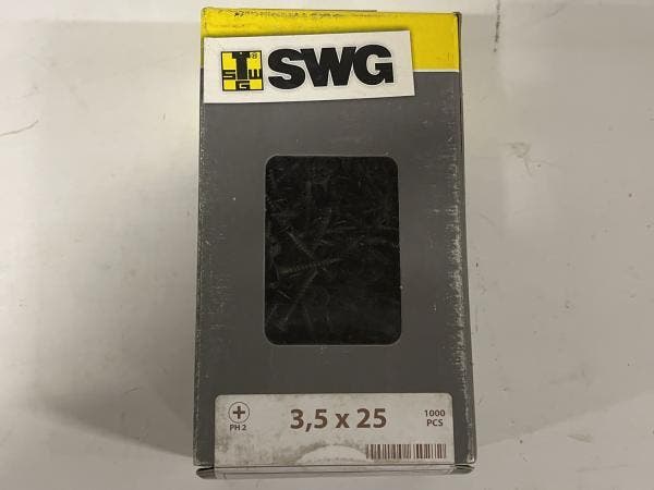 Veiling - 5x SWG snelbouwschroef met boorpunt ø3,5x25mm 200, Bricolage & Construction, Quincaillerie & Fixations