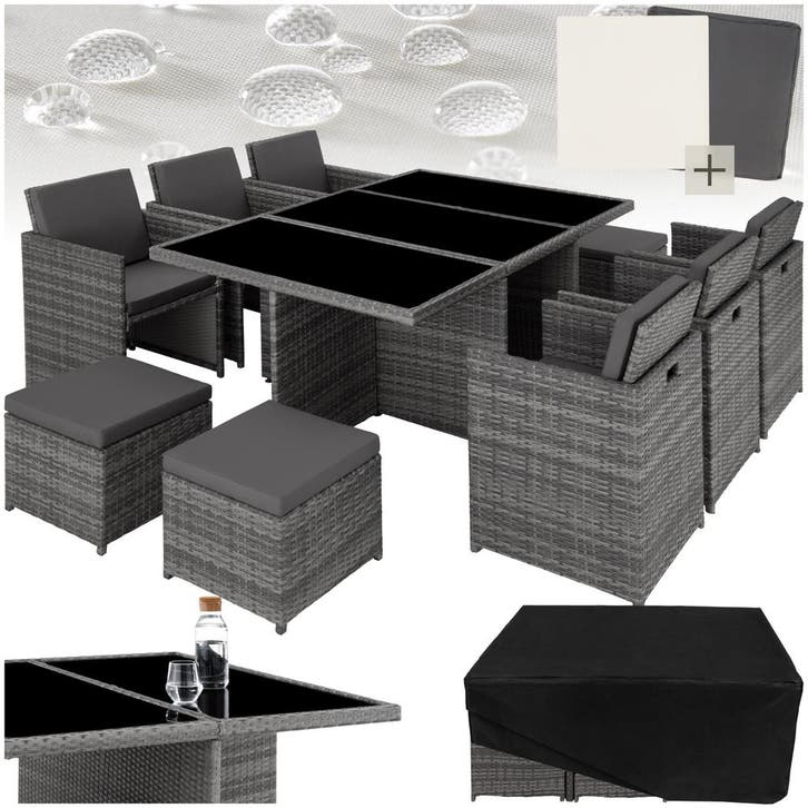 Aluminium rotan zitgroep New York 6+4+1 met beschermhoes, Tuin en Terras, Tuinsets en Loungesets, Verzenden