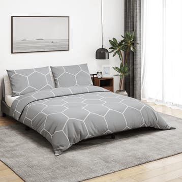 vidaXL Dekbedovertrekset 200x200 cm katoen grijs, Verzenden, Nieuw