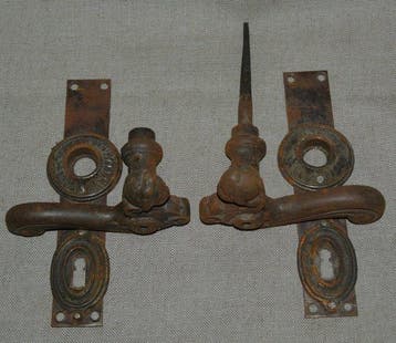 Antique Quincaillerie de porte - 1850-1900 - Ensemble de