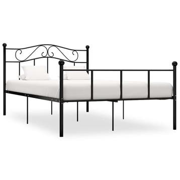 vidaXL Bedframe metaal zwart 120x200 cm, Verzenden