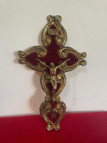 Crucifix - Messing - 1900-1910 - Antiek Kruisbeeld