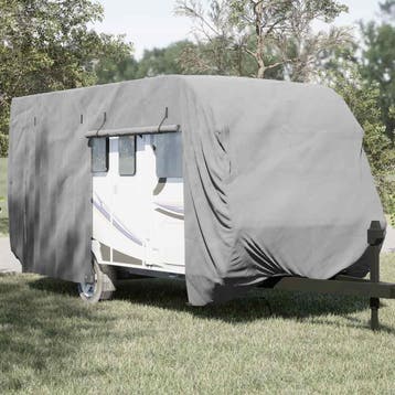 vidaXL Caravanhoes 610x250x220 cm vliesvlies grijs, Verzenden