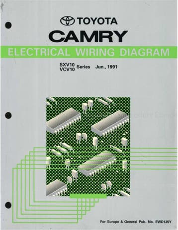1991 TOYOTA CAMRY ELECTRISCHE SCHEMA WERKPLAATSHANDBOEK