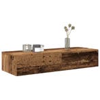 vidaXL Wandschap met lades 100x36x19 cm bewerkt hout oud, Maison & Meubles, Verzenden