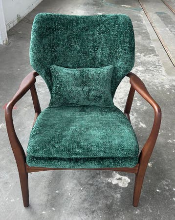 Polspotten Peggy Stoel Gestoffeerd Groen - Fauteuil, Gebruikt, Verzenden, Minder dan 75 cm, 50 tot 75 cm