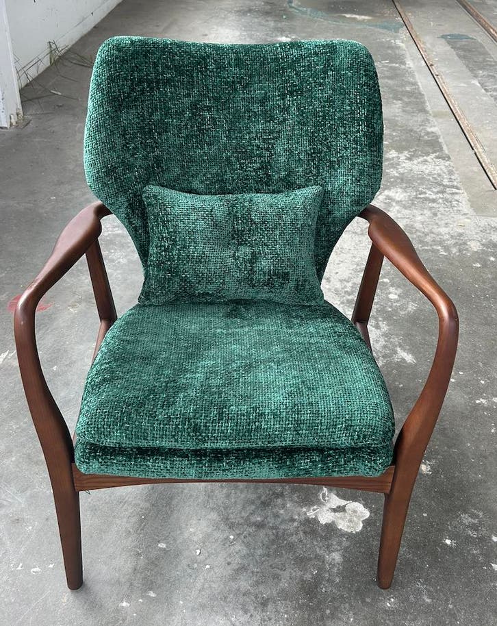 Polspotten Peggy Stoel Gestoffeerd Groen - Fauteuil, Maison & Meubles, Fauteuils, Envoi