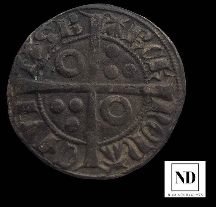 Koninkrijk Aragon. Alfonso II (1282-1291). Croat - Barcelona, Timbres & Monnaies, Monnaies | Europe | Monnaies non-euro
