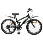 vidaXL Kinderfiets 24 Inch 6-Speed voor 8-12 jaar oud Zwart, Verzenden