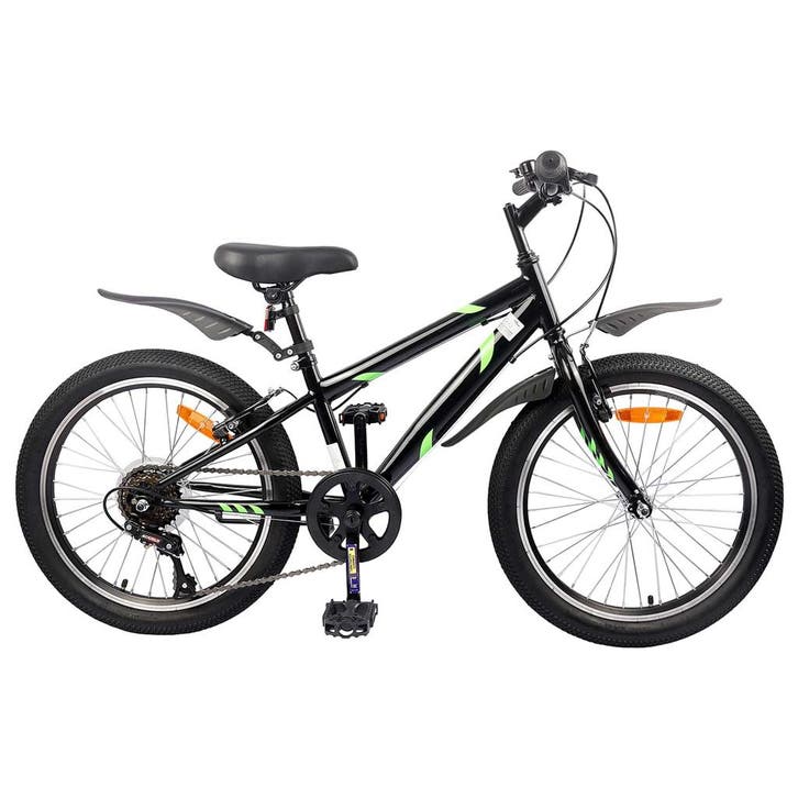 vidaXL Kinderfiets 24 Inch 6-Speed voor 8-12 jaar oud Zwart, Vélos & Vélomoteurs, Vélos | Vélos de course, Envoi