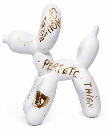 Daluxe Art - 1999 • Balloondog Artwork – White & Gold