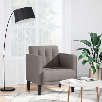 vidaXL Fauteuil met armleuningen Taupe 53 cm Stof, Verzenden