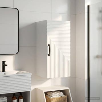 vidaXL Badkamer wandkast HAARLEM Hoogglans Wit 30 x 31 x 59, Verzenden