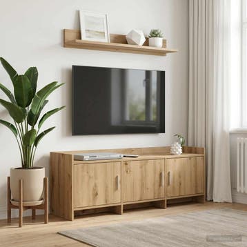 vidaXL TV Kast 130 x 33 x 47 cm Artisanaal eiken Bewerkt, Verzenden