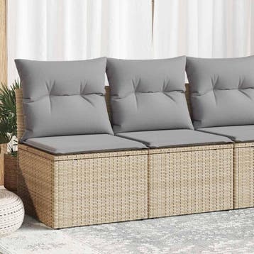 vidaXL 2-delige Loungeset met kussens poly rattan acacia, Verzenden, Nieuw, Loungeset