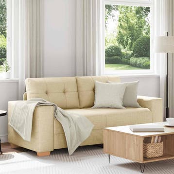 vidaXL Loveseat bank / zetel Crème 180x77x82 cm Stof, Verzenden