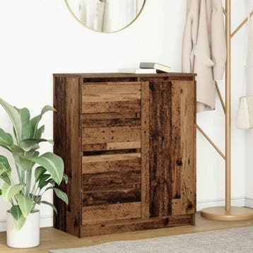 vidaXL Dressoir met lades 71x35x84 cm spaanplaat hout oud, Huis en Inrichting, Verzenden