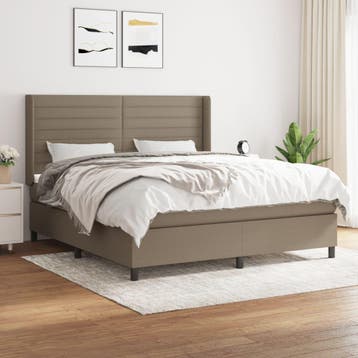 vidaXL Boxspring met matras stof taupe 160x200 cm, Verzenden, Nieuw