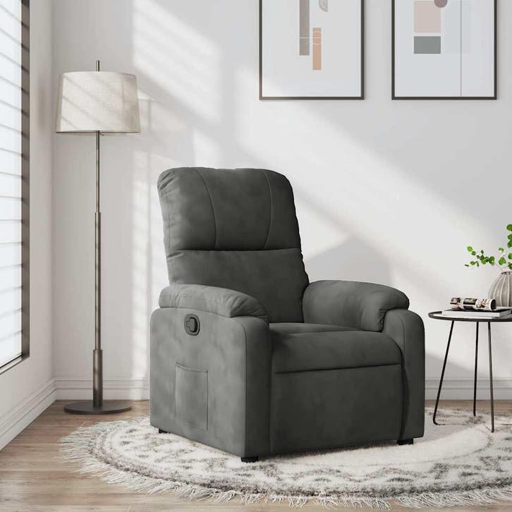 Fauteuil microvezel donkergrijs | Retour Deal | Nu 34% ko..., Maison & Meubles, Fauteuils, Envoi