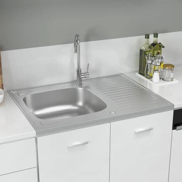 vidaXL Gootsteen met afvoerset 800x600x155 mm roestvrij, Huis en Inrichting, Verzenden, Nieuw