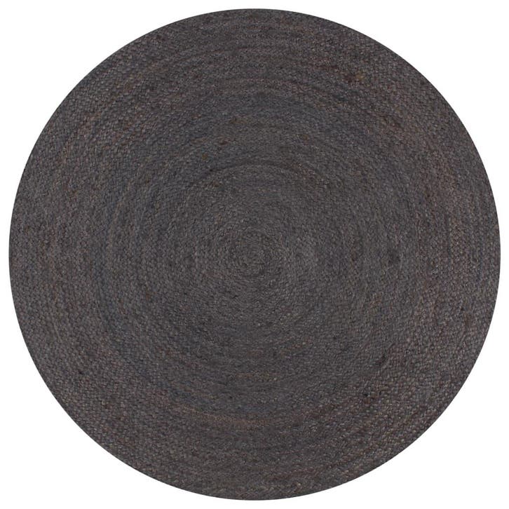 vidaXL Vloerkleed handgemaakt rond 90 cm jute donkergrijs, Maison & Meubles, Ameublement | Tapis & Moquettes, Envoi