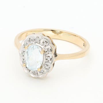 Bague - 14 carats Or jaune, Or blanc Diamant (Naturelle) -, Nieuw