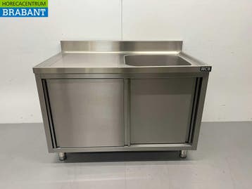 Évier HCB en acier inoxydable avec portes coulissantes,, Articles professionnels, Verzenden