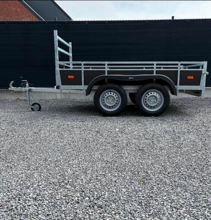 Nieuwe Ongeremde dubbelasser 257cm /131cm, Auto diversen, Aanhangers en Bagagewagens, Nieuw, Ophalen
