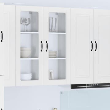 vidaXL Wandglas Kasten PORTO Wit 40 x 31 x 100 cm Bewerkt, Verzenden