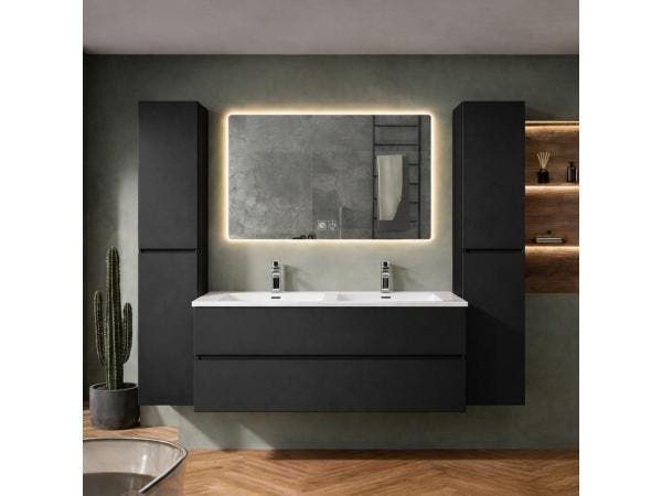 Veiling - Badkamer meubel Set 120 cm met kolomkasten mat zwa, Bricolage & Construction, Sanitaire