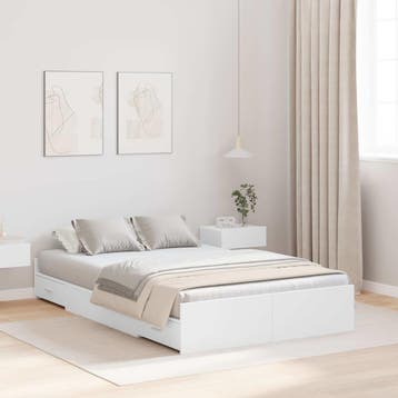 vidaXL Opbergbedframe met hoofdeinde Wit 120 x 200 cm, Verzenden
