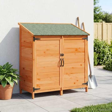vidaXL Tuin Shed met dak Bruin 106,5 x 56 x 113,5 cm Massief, Verzenden