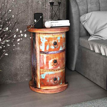 vidaXL Kast met 3 lades massief gerecycled hout, Verzenden, Nieuw