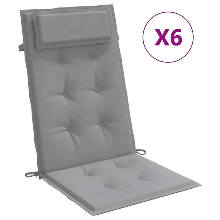 Stoelkussens 6x grijs oxford | Retour Deal | 41% KORTING, Tuin en Terras, Tuinsets en Loungesets, Stoel, Nieuw, Overige materialen