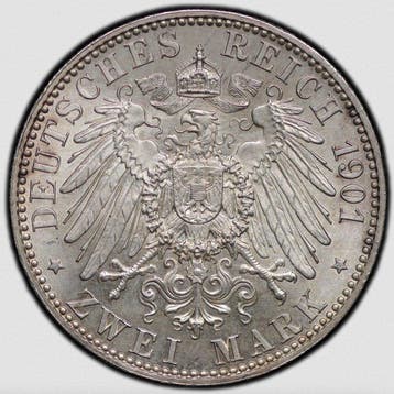 Duitsland, Pruisen Wilhelm II. 2 Mark 1901 - PCGS MS63