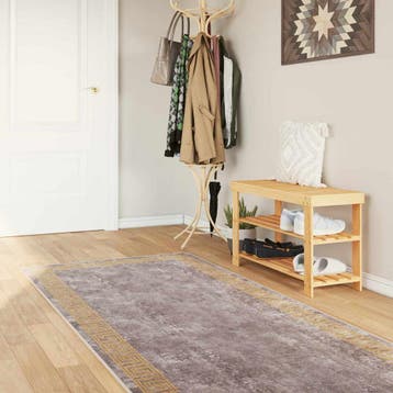 vidaXL Tapijt Runner MARSA Grijs en Goud 100 x 350 cm, Verzenden