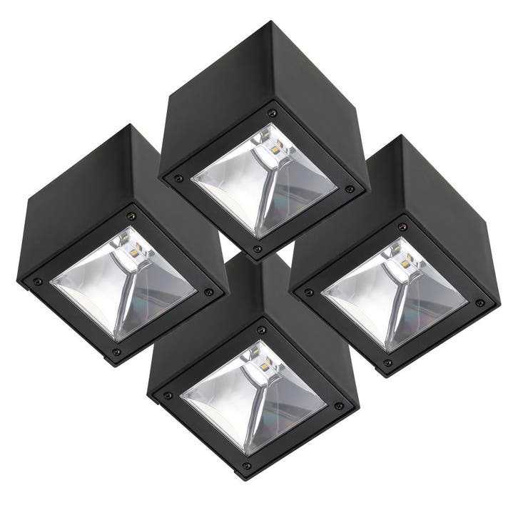 Buitenverlichting zonne-energie Set 4 stuks LED Solar Cube w, Tuin en Terras, Buitenverlichting, Verzenden