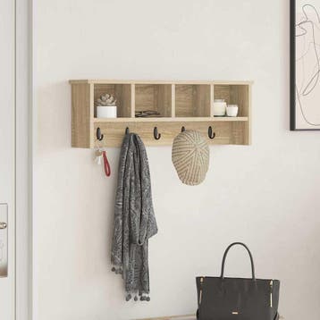 vidaXL Wandgemonteerde kapstok Sonoma Eik 75 x 16 x 26 cm, Verzenden, Nieuw