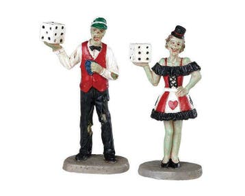 Lemax - Casino Figurine -  Set Of 2, Verzenden, Neuf