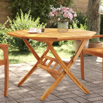 Inklapbare tuintafel acaciahout 110cm: ruimtebesparend en..., Jardin & Terrasse, Verzenden
