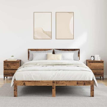 vidaXL Nachtkastje 2 st Oudhout 40 x 35 x 50 cm Bewerkt hout, Verzenden, Nieuw
