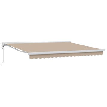 vidaXL Uitschuifbare luifel Beige 400 × 300 cm Stof en, Verzenden, Nieuw