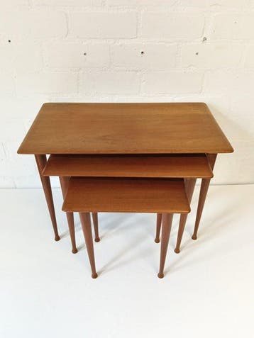 Set bijzettafels (3) - Teak, Hout