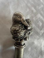 Wandelstok - Hout, Messing, Zilver gelamineerd - Eend