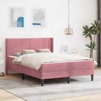vidaXL Bedframe met matras met hoofdeinde Roze 140 x 200 cm, Huis en Inrichting, Slaapkamer | Matrassen en Bedbodems, Verzenden