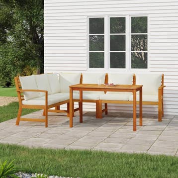 vidaXL 5-delige Tuinset met kussens massief acaciahout, Verzenden, Nieuw, Tuinset