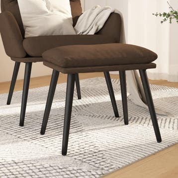 vidaXL Voetenbank 45x29,5x35 cm stof bruin, Verzenden