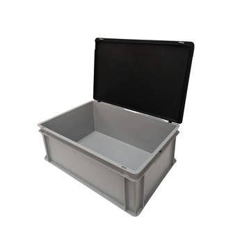 Stapelbak 600x400x230 mm euronorm met scharnierdeksel, Ophalen of Verzenden, Nieuw